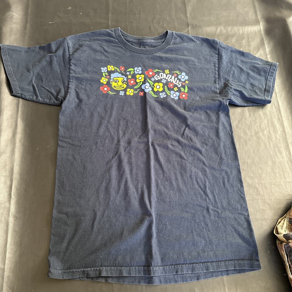 Krooked blue flower Mark Gonzales t-shirt men's L